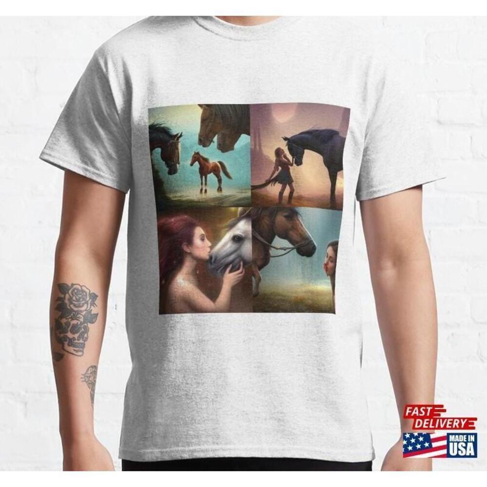 The Girl And Horse Classic Tshirt Unisex
